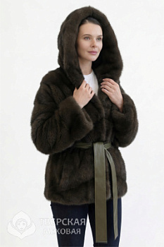 Норковая шуба «Магнолия2» капюшон под соболь